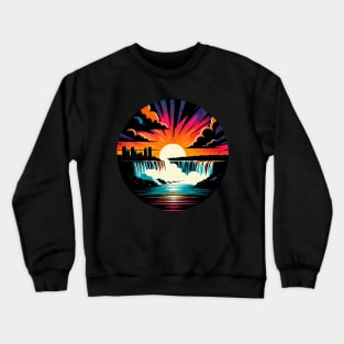 Niagara Falls Vintage Circle Design Crewneck Sweatshirt